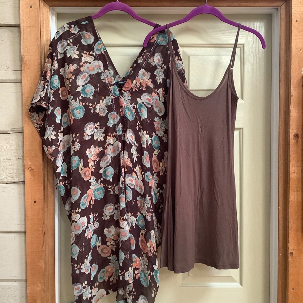 Patterson J. Kincaid caftan style brown dress